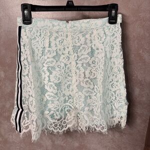 Lace Shorts with Black Stripe and Back Zip NWT